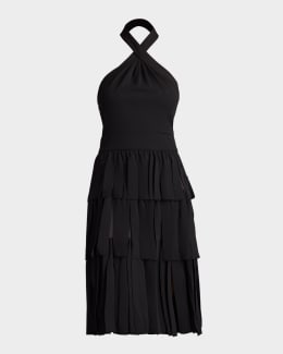 Tadashi Shoji Pintuck Bodycon Lace & Crepe Dress | Neiman Marcus