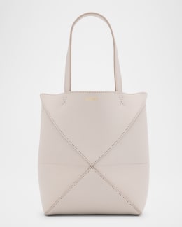 トートバッグ Loewe Ivory Leather Medium Puzzle Fold Shopping Bag Loewe - Medium Puzzle Fold Sand Leather Tote | Mitchell Stores