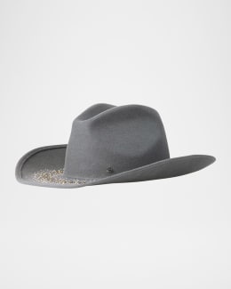 ハット Maison Michel Maison Michel Austin Denim Strass Hat Maison Michel Austin Denim Strass Straw Cowboy Hat | Neiman