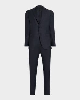 Brioni Men's Solid Blue Classic Suit | Neiman Marcus