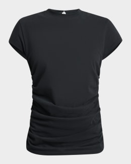 Tシャツ・カットソー Loewe Embroidered Draped T-Shirt Relaxed fit T-shirt in cotton Black - LOEWE