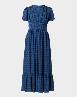 Shoshanna Raven Cap-Sleeve Floral Lace Gown | Neiman Marcus