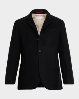 新品BRUNELLO CUCINELLI CASHMERE JERSEY JKT Brunello Cucinelli Men's Cashmere Jersey Patch-Pocket Blazer