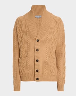 Corneliani Men's Silk/Cotton Pique Zip-Front Cardigan | Neiman Marcus