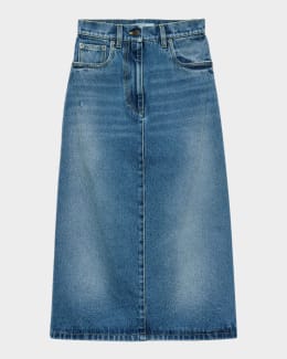 Prada Stretch Cotton Midi Pencil Skirt | Neiman Marcus