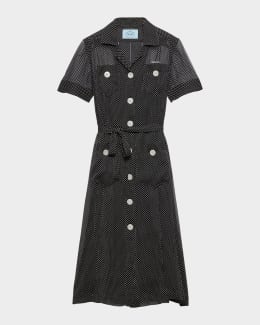 Burberry Short-Sleeve Belted Mini Trench Dress | Neiman Marcus