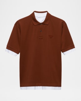 トップス PRADA knit polo Prada Fitted Rib Knit Polo | Neiman Marcus