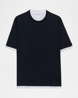 Prada Men's Jersey Logo Graphic T-Shirt | Neiman Marcus