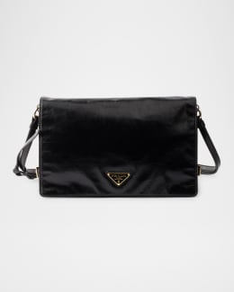 Prada Re-Edition 2002 Medium Shiny Leather Shoulder Bag