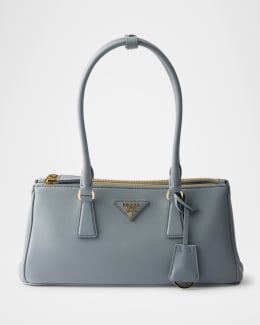Prada Medium Zip Grain Leather Shoulder Bag | Neiman Marcus