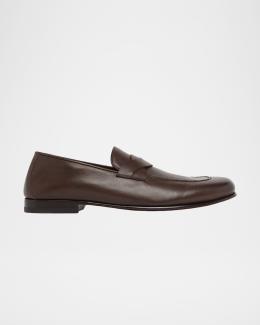 John Lobb Men's Thorne Soft Textured Leather Penny Loafers