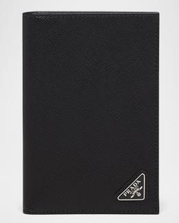 Prada Men's Vitello Daino Triangolo Leather Bifold Wallet | Neiman