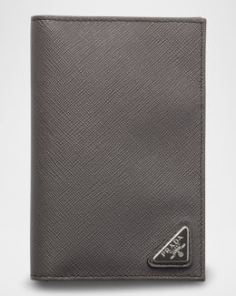 Prada Men's Saffiano Triangolo Billfold Wallet | Neiman Marcus