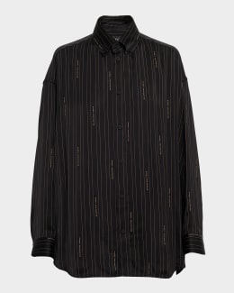 【BALENCIAGA】OUTERWEAR SHIRT LARGE FIT アウターウェアシャツ Balenciaga Outerwear Shirt Large Fit | Neiman Marcus