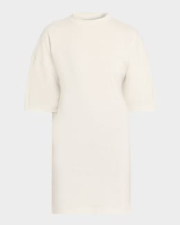 Balenciaga Short-Sleeve Rib Mini Polo Dress | Neiman Marcus