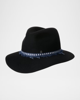 Maison Michel Kate Crochet Chain Fedora Hat | Neiman Marcus