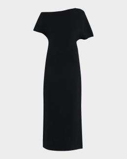 The Row Robi Short-Sleeve Cady Maxi Dress | Neiman Marcus