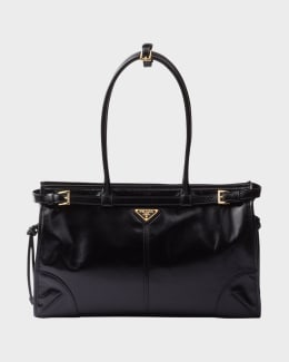 Prada Buckle Leather Shoulder Bag | Neiman Marcus