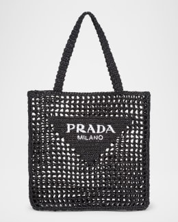 Prada Logo Crochet Tote Bag | Neiman Marcus
