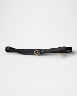 Prada Saffiano Leather Belt With Flap Pouch | Neiman Marcus