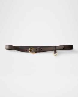 Prada Saffiano Leather Belt With Flap Pouch | Neiman Marcus