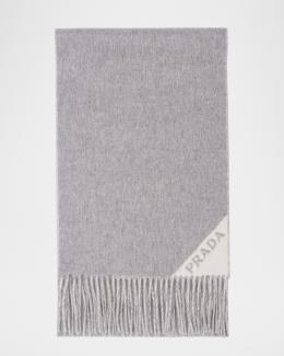 小物 PRADA, 19FW FRINGE MOHAIR MUFFLER Prada Cashmere Fringe Trim Scarf | Neiman Marcus