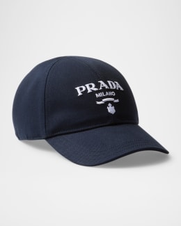 Prada Triangle Logo Denim Baseball Cap | Neiman Marcus