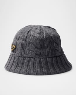 Prada Melange Rib Knit Bucket Hat | Neiman Marcus