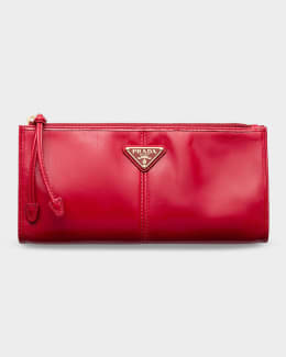 Prada Nappa Leather Zipper Pouch | Neiman Marcus