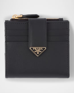 【PRADA】Small Saffiano leather zipper wallet コンパクト財布 Black Small Saffiano leather zipper wallet | PRADA