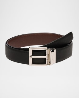 小物 Prada archive leather square belt Prada Men's Leather Square-Buckle Belt | Neiman Marcus