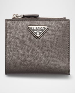 【関税&送料込】Prada Porta Carte In Saffiano Prada Men's Saffiano Leather Zip Card Holder | Neiman Marcus