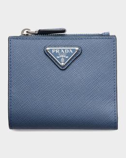 PRADA SAFFIANO TRIANG ケース BLUETTE Prada Men's Saffiano Triangolo Billfold Wallet | Neiman Marcus