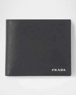 Prada Saffiano Bi-Fold Wallet | Neiman Marcus