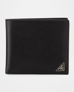 Prada Men's Saffiano Metal Billfold Wallet with ID Window | Neiman