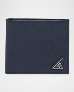 折りたたみ財布 PRADA SAFFIANO Triangle Logo Wallet 4UK169 Prada triangle-logo Saffiano Leather Wallet | Black | FARFETCH