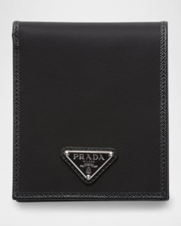 Prada Men's Saffiano Triangolo Billfold Wallet | Neiman Marcus