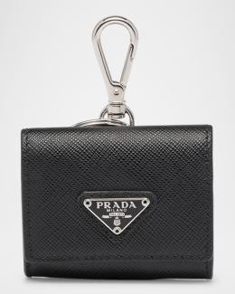 Prada Men's Vitello Daino Triangolo Bifold Wallet | Neiman Marcus