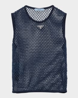 Prada Cotton Mesh Tank Top | Neiman Marcus