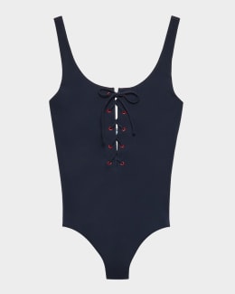 Prada Strappy Backless One-Piece Swimsuit | Neiman Marcus