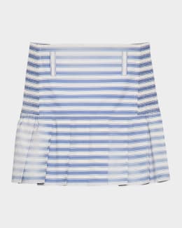 Prada Pleated Poplin Short Skirt | Neiman Marcus