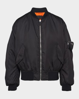 【関税&送料込】Prada Ivory Leather Bomber Jacket Ivory Leather bomber jacket with patch | PRADA