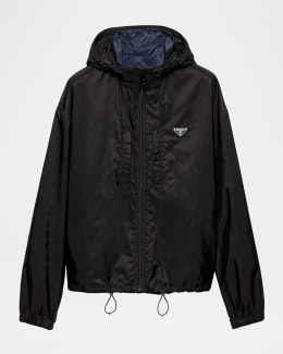 Prada Men's Technical Fabric Zip Blouson Jacket | Neiman Marcus