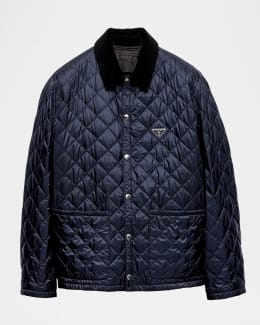 Prada Men's Technical Fabric Zip Blouson Jacket | Neiman Marcus