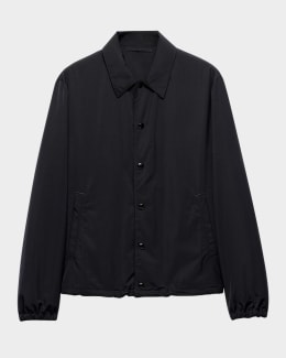 Prada Men's Technical Fabric Zip Blouson Jacket | Neiman Marcus