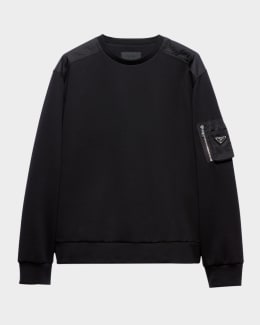 Prada Men's Silk-Cashmere Crew Sweater | Neiman Marcus