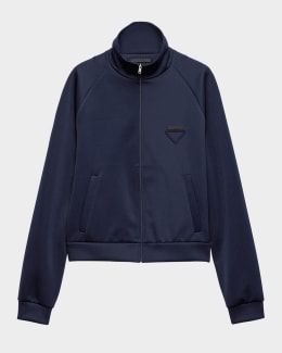 Prada Men's Tech Fleece Full-Zip Sweatshirt | Neiman Marcus