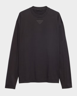 Prada Men's Layered Long-Sleeve Cotton T-Shirt | Neiman Marcus