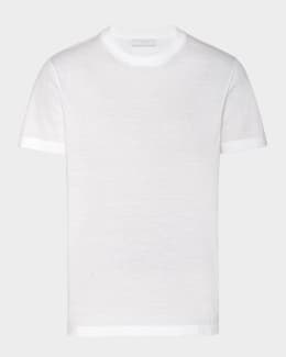 Brunello Cucinelli Men's Long-Sleeve Logo Crewneck T-Shirt