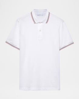 PRADA ストライプ ポロシャツ ネイビー ホワイト PRADA ストライプ ポロシャツ ネイビー ホワイト